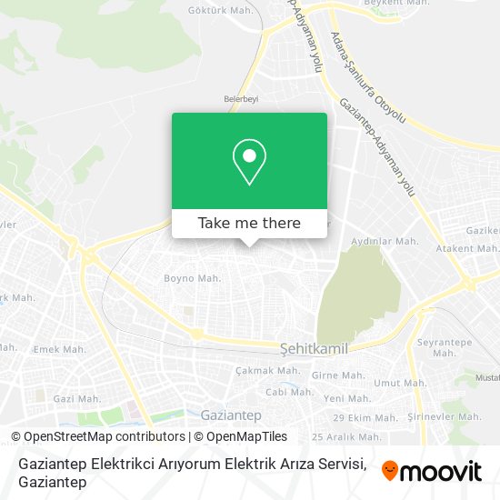 Gaziantep Elektrikci Arıyorum Elektrik Arıza Servisi map