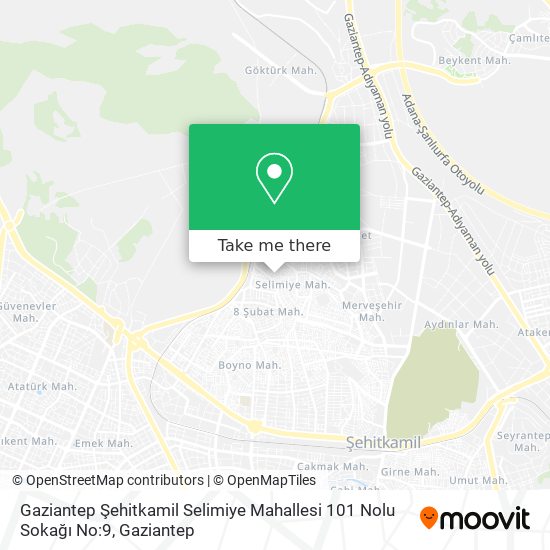 Gaziantep Şehitkamil Selimiye Mahallesi 101 Nolu Sokağı No:9 map