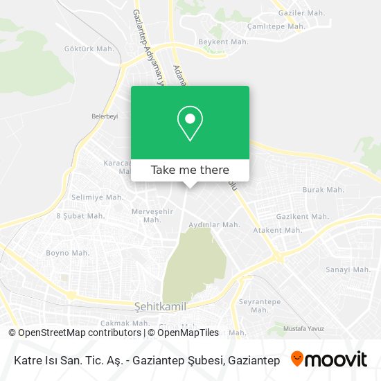 Katre Isı San. Tic. Aş. - Gaziantep Şubesi map