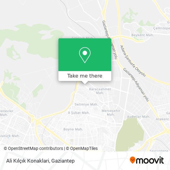 Ali Kılçık Konaklari map