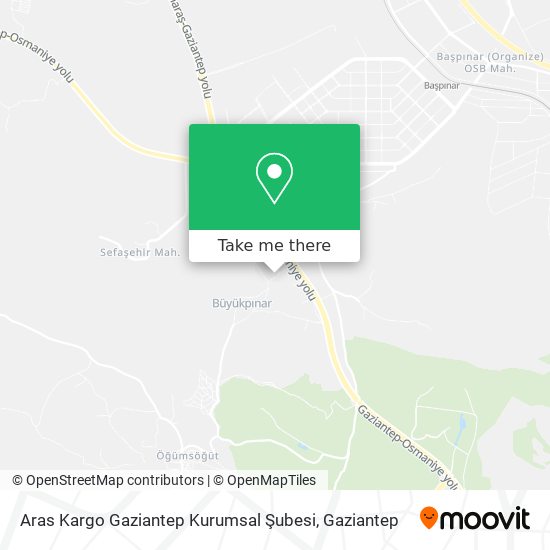 Aras Kargo Gaziantep Kurumsal Şubesi map
