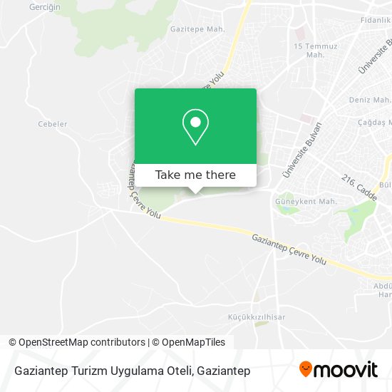 Gaziantep Turizm Uygulama Oteli map