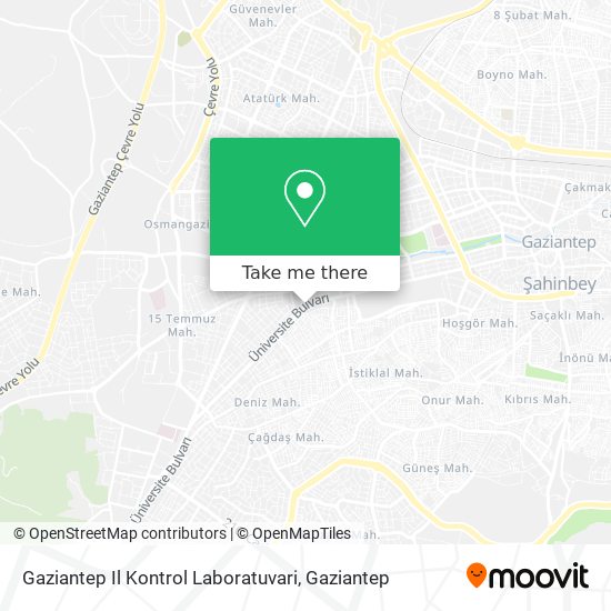 Gaziantep Il Kontrol Laboratuvari map