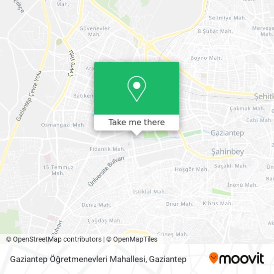 Gaziantep Öğretmenevleri Mahallesi map