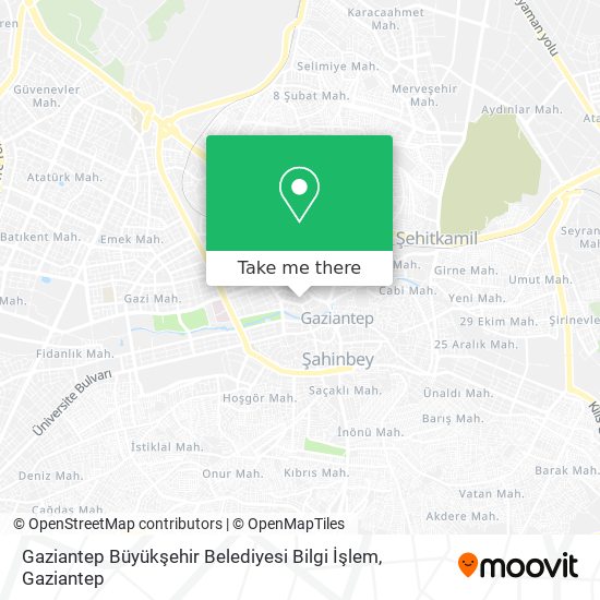 Gaziantep Büyükşehir Belediyesi Bilgi İşlem map