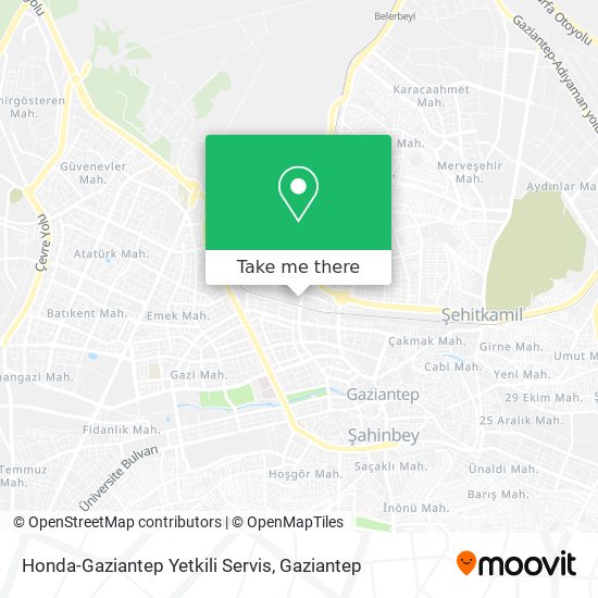 Honda-Gaziantep Yetkili Servis map