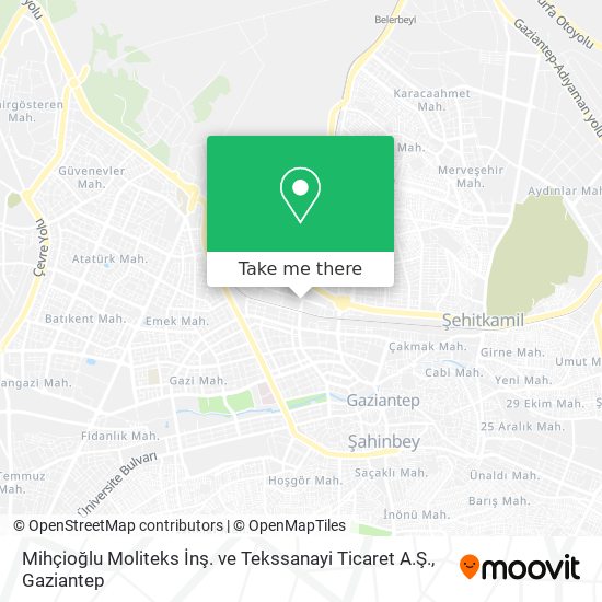 Mihçioğlu Moliteks İnş. ve Tekssanayi Ticaret A.Ş. map