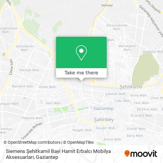 Siemens Şehitkamil Bayi Hamit Erbalcı Mobilya Aksesuarları map