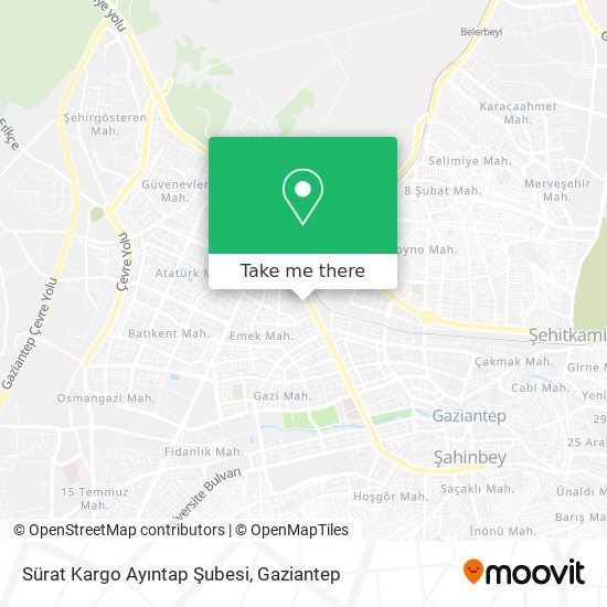 Sürat Kargo Ayıntap Şubesi map