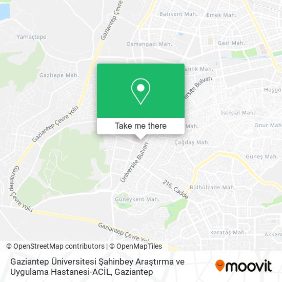 Gaziantep Üniversitesi Şahinbey Araştırma ve Uygulama Hastanesi-ACİL map