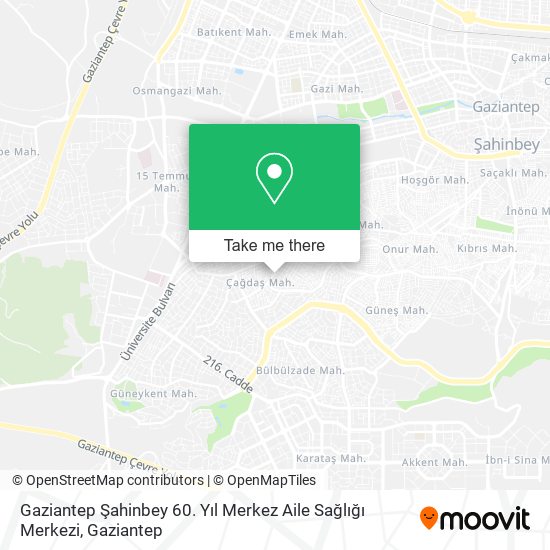 Gaziantep Şahinbey 60. Yıl Merkez Aile Sağlığı Merkezi map