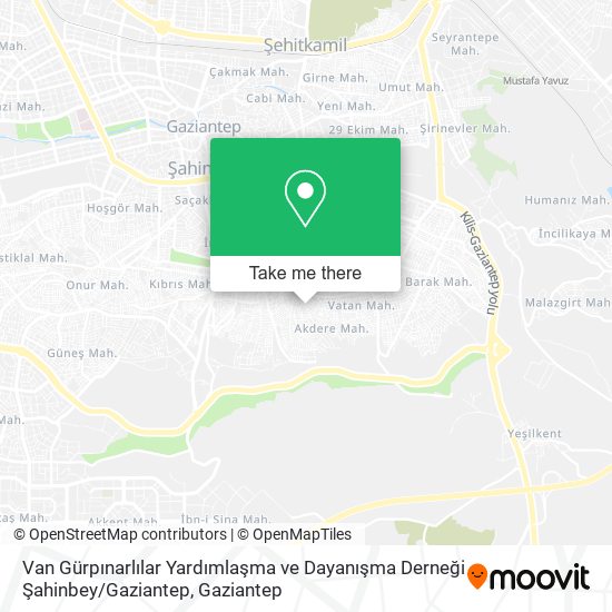 Van Gürpınarlılar Yardımlaşma ve Dayanışma Derneği Şahinbey / Gaziantep map