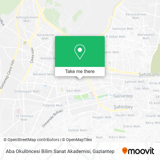 Aba Okulöncesi Bilim Sanat Akademisi map