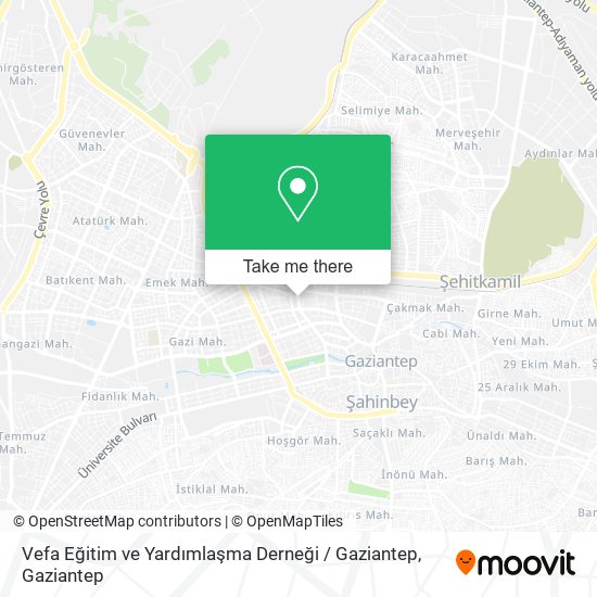 Vefa Eğitim ve Yardımlaşma Derneği / Gaziantep map