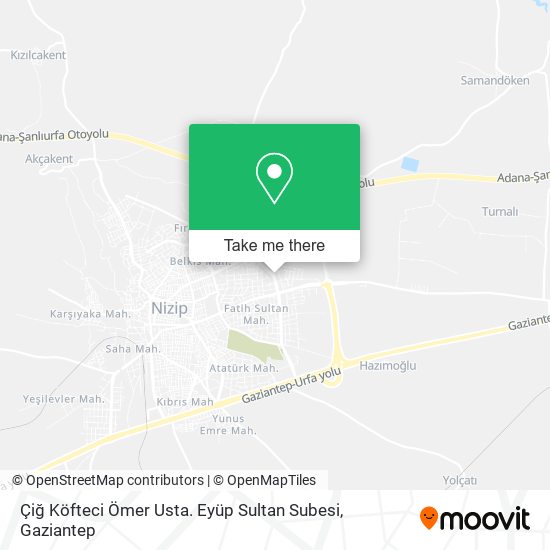 Çiğ Köfteci Ömer Usta. Eyüp Sultan Subesi map