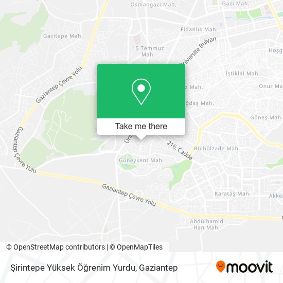 Şirintepe Yüksek Öğrenim Yurdu map