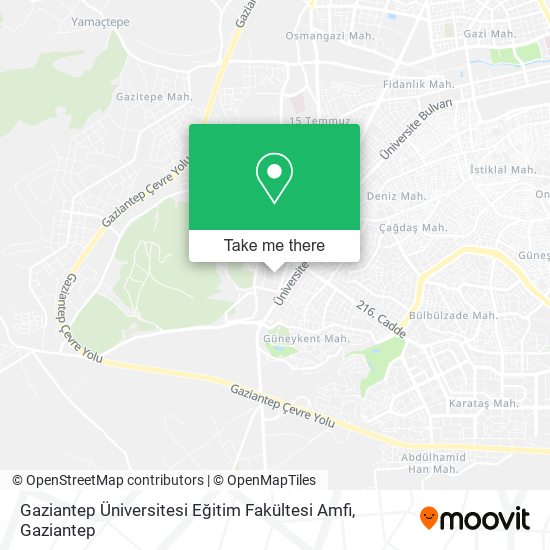 Gaziantep Üniversitesi Eğitim Fakültesi Amfi map