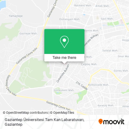 Gaziantep Üniversitesi Tam Kan Labaratuvarı map