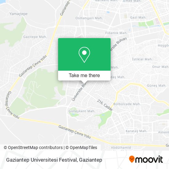 Gaziantep Universitesi Festival map