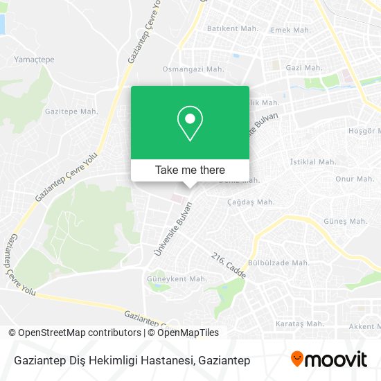 Gaziantep Diş Hekimligi Hastanesi map
