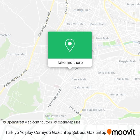 Türkiye Yeşilay Cemiyeti Gaziantep Şubesi map