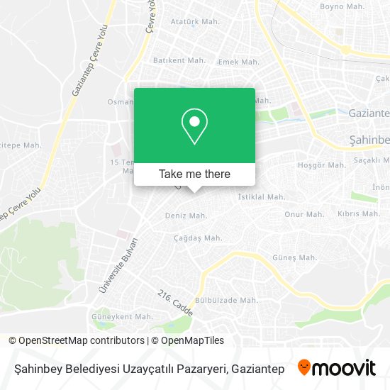 Şahinbey Belediyesi Uzayçatılı Pazaryeri map