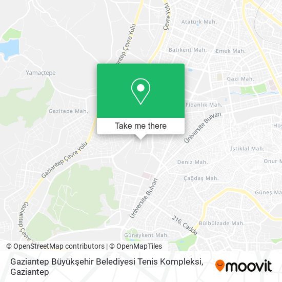 Gaziantep Büyükşehir Belediyesi Tenis Kompleksi map
