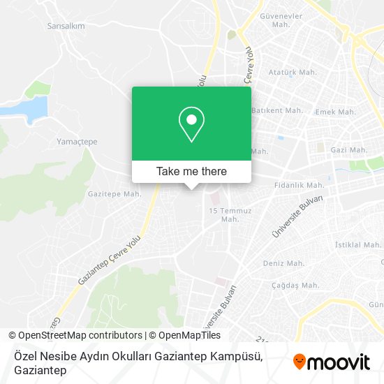 Özel Nesibe Aydın Okulları Gaziantep Kampüsü map