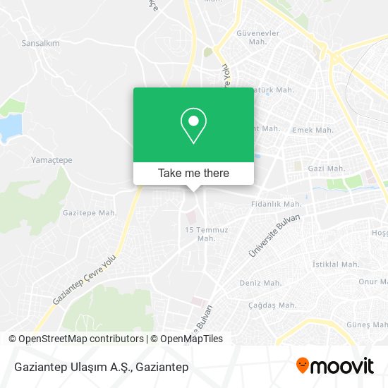 Gaziantep Ulaşım A.Ş. map