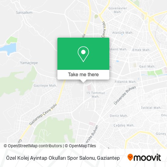 Özel Kolej Ayintap Okulları Spor Salonu map