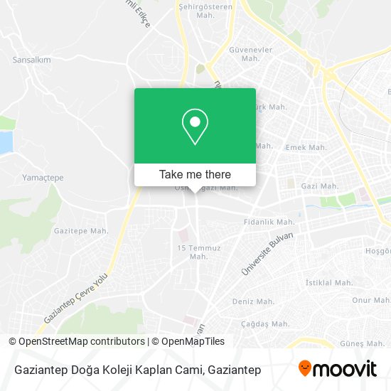 Gaziantep Doğa Koleji Kaplan Cami map