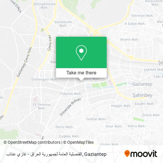 القنصلية العامة لجمهورية العراق - غازي عنتاب map