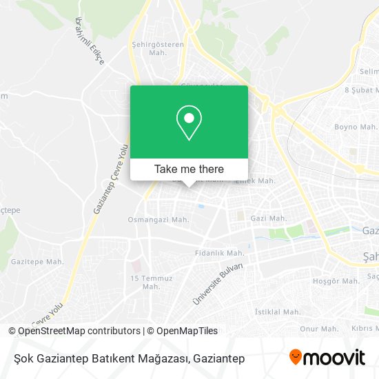 Şok Gaziantep Batıkent Mağazası map