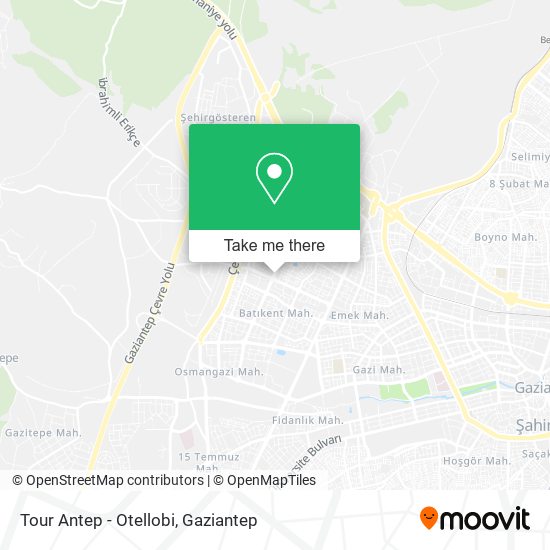 Tour Antep - Otellobi map