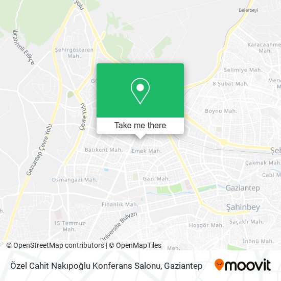 Özel Cahit Nakıpoğlu Konferans Salonu map