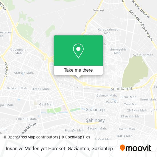 İnsan ve Medeniyet Hareketi Gaziantep map
