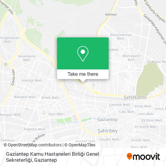 Gaziantep Kamu Hastaneleri Birliği Genel Sekreterliği map