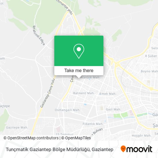 Tunçmatik Gaziantep Bölge Müdürlüğü map