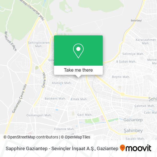 Sapphire Gaziantep - Sevinçler İnşaat A.Ş. map