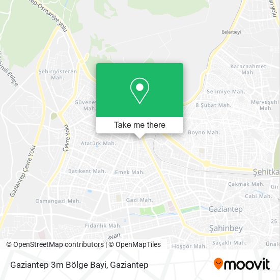 Gaziantep 3m Bölge Bayi map