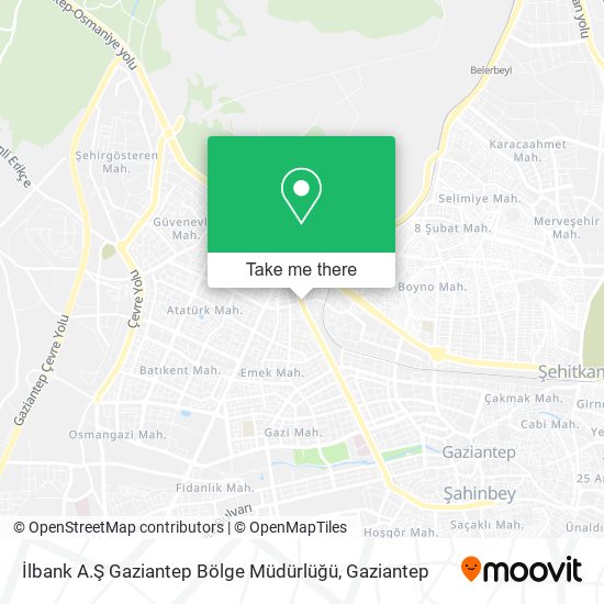 İlbank A.Ş Gaziantep Bölge Müdürlüğü map