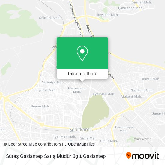 Sütaş Gaziantep Satış Müdürlüğü map