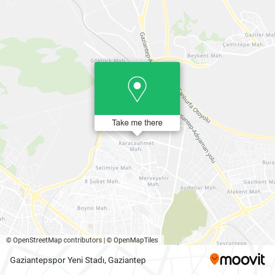 Gaziantepspor Yeni Stadı map