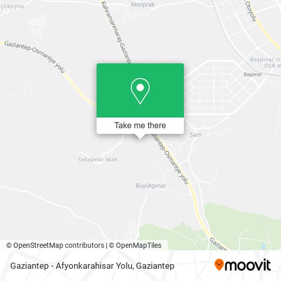Gaziantep - Afyonkarahisar Yolu map