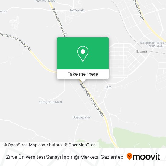 Zirve Üniversitesi Sanayi İşbirliği Merkezi map