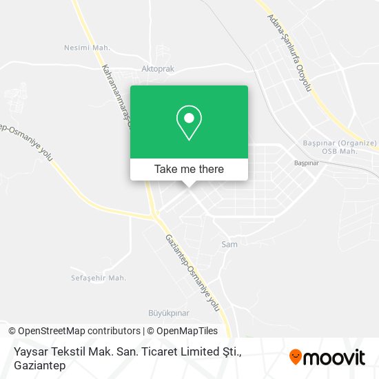 Yaysar Tekstil Mak. San. Ticaret Limited Şti. map