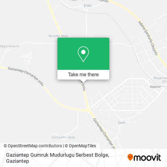 Gaziantep Gumruk Mudurlugu Serbest Bolge map