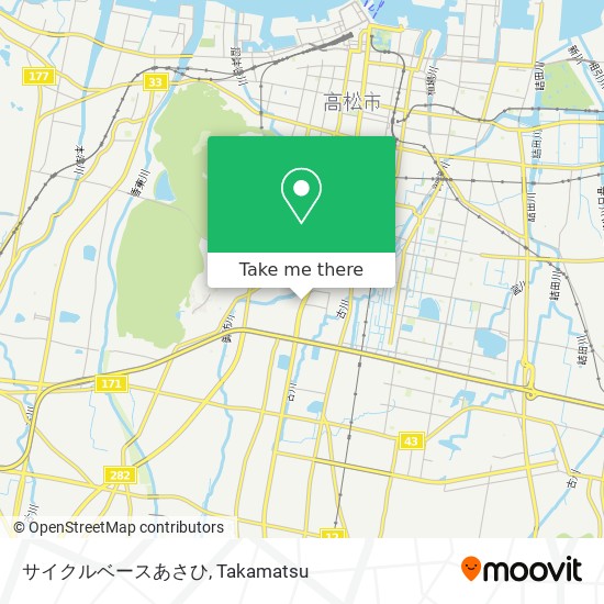 버스 또는 기차 으로 Takamatsu 에서 サイクルベースあさひ 으로 가는법
