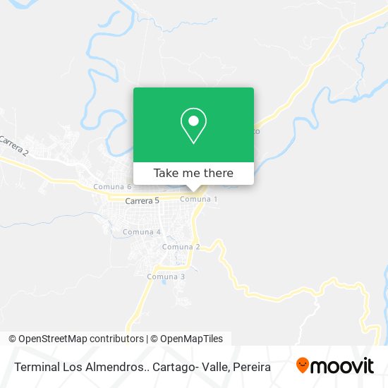 Mapa de Terminal Los Almendros.. Cartago- Valle