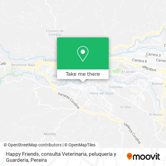 Happy Friends, consulta Veterinaria, peluquería y Guarderia map